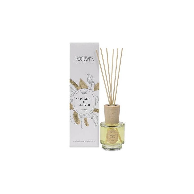 DIFFUSORE PEPE NERO E VETIVER BASTONCINI - NASOTERAPIA