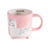 Tazza in ceramica 480 ml con gattino in rilievo e piedini