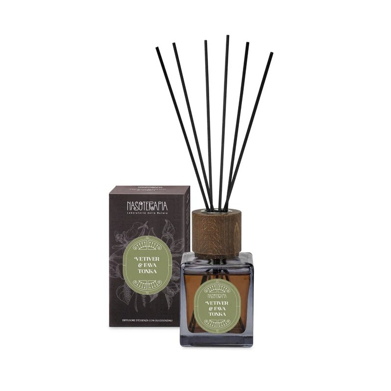 DIFFUSORE A BASTONCINI FAVA TONKA E VETIVER NASOTERAPIA