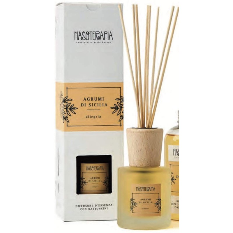 Diffusore con bastoncini Naturale Agrumi di sicilia Nasoterapia